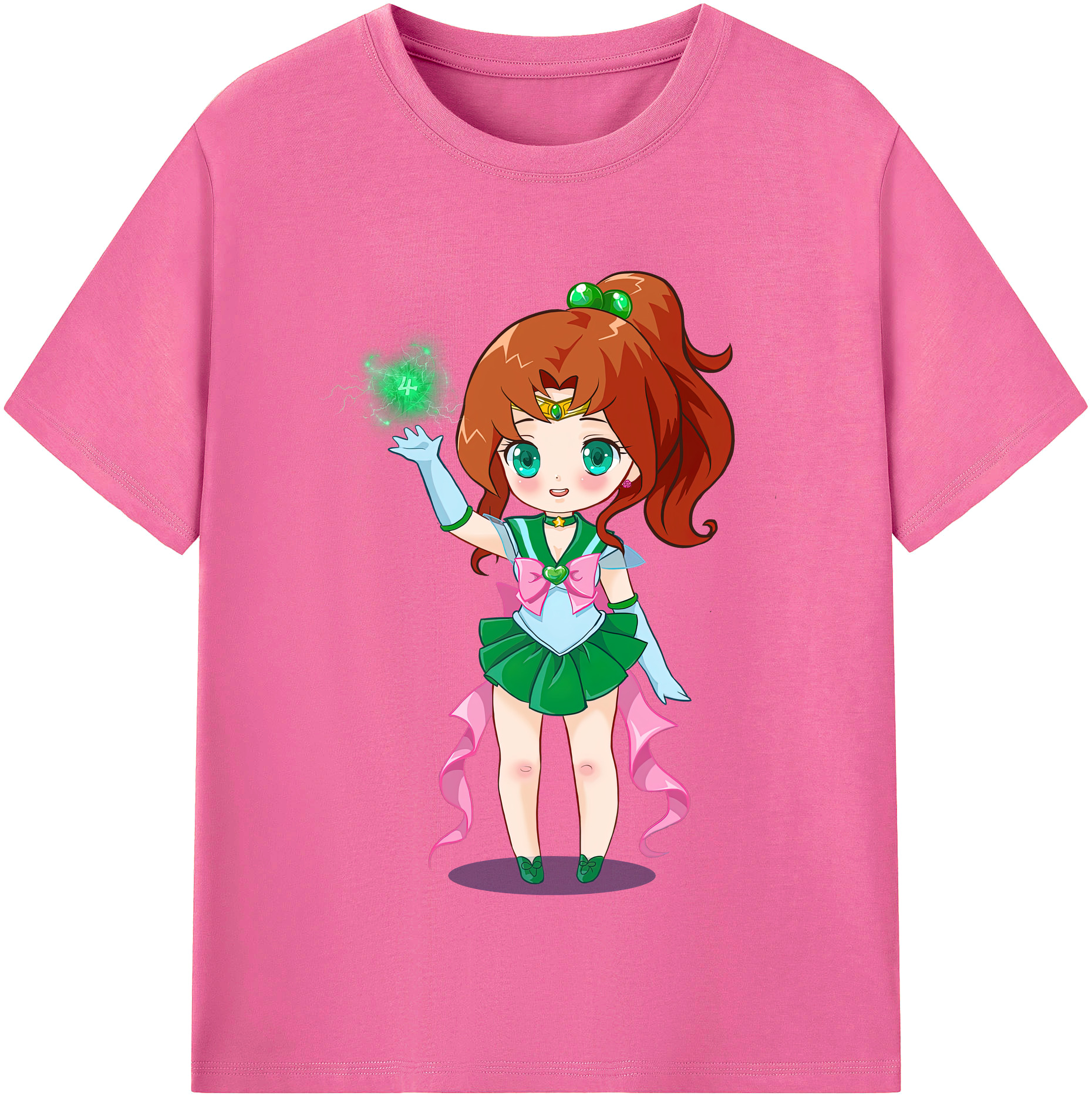 （画像用） 美少女戦士セーラームーン 木野 まこと きの まこと Sailor Moon Kino Makoto （セーラージュピター；Sailor Jupiter） レディースカジュアルプリントTシャツ（綿100％）